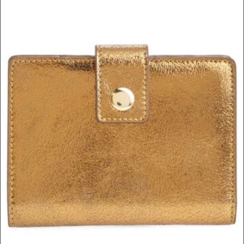 J. Crew Metallic Leather Passport Case